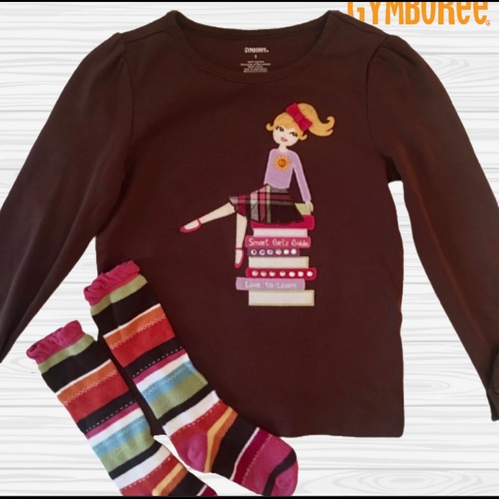 Gymboree Stack of Books Girl Top